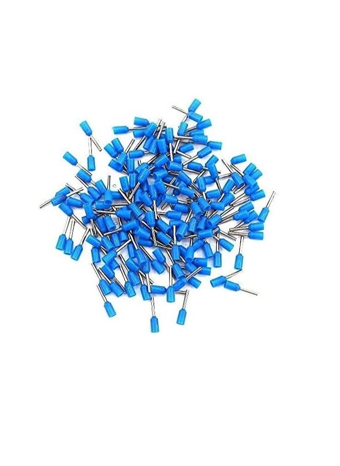 Generic Insulated Ferrules Terminal Block Cord End Wire Tubular Connector Electrical Crimp Cable Lugs Terminal Cable Crimp Cable Sleeve for Wire Connection Pack of 100 1.5mm  E1508, Blue  - Image 1