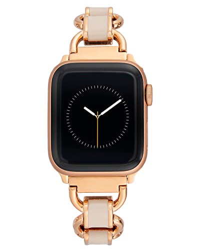 ANNE KLEIN WITHit Anne Klein Fashion Chain Bracelet for Apple Watch Secure Adjustable Apple Watch Replacement Band Fits Most Wrists 384041mm Blush and Rose Gold - Image 1