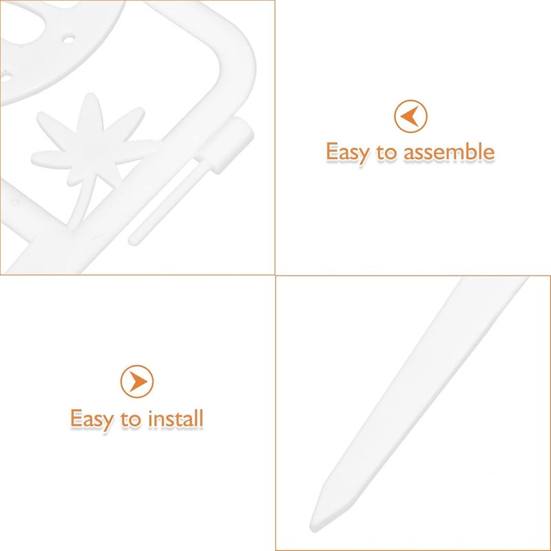 KICHOUSE 4pcs Outdoor Plastic Garden Fence Panels with White Butterfly Pattern, Picket Fence Edgings for Lawn Flowerbeds, Plastic Yard Border Fencing for Landscaping and Garden Path - Image 3