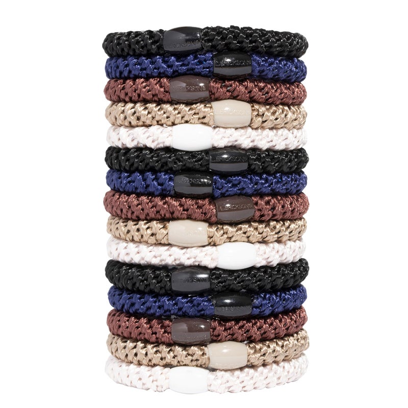 L. Erickson Grab & Go Pony Tube - Neutral - 15 Pack Ponytail Holder Hair Ties