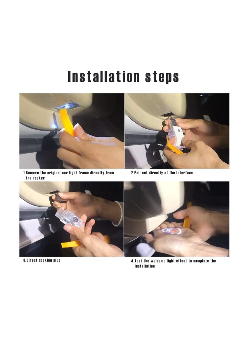 Loquat Car Door Lights Logo Projector Ghost Shadow Light Compatible with Mercedes Benz A B C E M G AMG C63 W176 W246 W205 W212 W213 W166 Car - Image 4