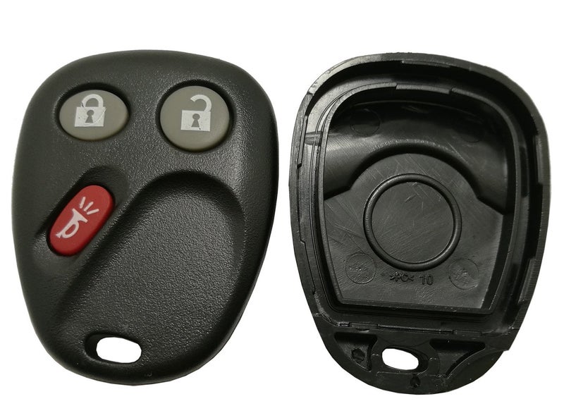 Keyless Entry Remote Car Key Fob Shell Case Fit for GM GMC Chevrolet Chevy Cadillac Pontiac Hummer 3 Buttons Replacement with Button Pad Black