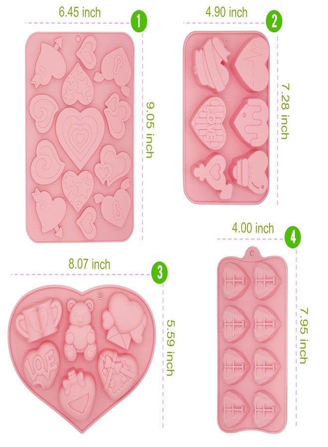 LLPMutu 4PCS Mother's Day Mold Heart Shape Silicone Molds Mother's Day Silicone Molds Non-Stick Baking Molds for Valentine's Day Wedding Party Supplies Cake Chocolate Fondant Candy Cookie Soap Wax Making - Image 5