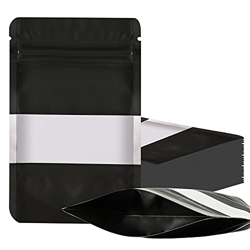 TRUE SHOP THE ULTIMATE SOLUTION FOR FOOD STORAGE - FOIL POUCH STAND-UP BAGS WITH SELF-SEALING TECHNOLOGY MATT BLACK (50 GM, 100, count) - Image 1