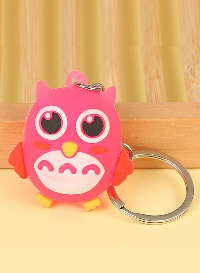 Cartoon Animal Silicone Owl Pendant Keychain