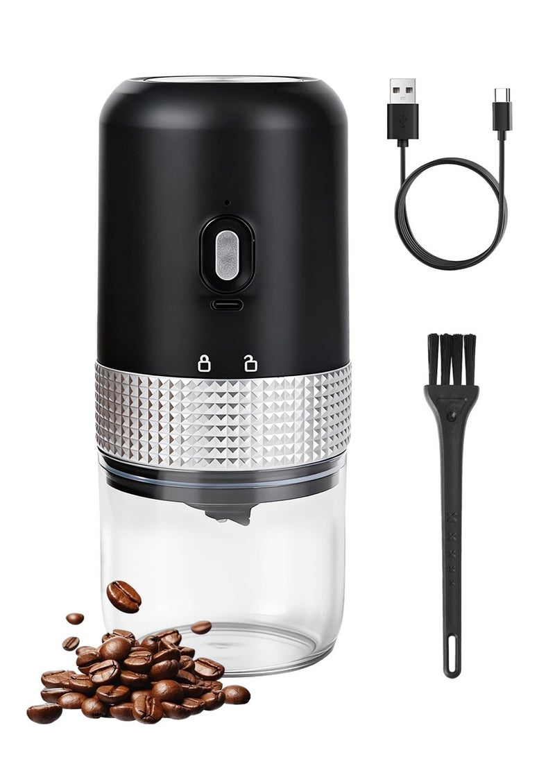 Portable Burr Coffee Grinder, USB Rechargeable Electric Coffee Grinder with Ceramic Burr, Adjustable Grind Settings for Arabic Coffee, Espresso & French Press for Camping & Office - Image 1