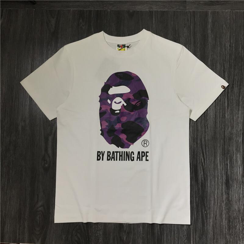 Japanese Trendy Brand Bape Classic Camouflage Ape Head Letter Printed Loose Short-Sleeved T-Shirt For Men And Women Couple - Image 1