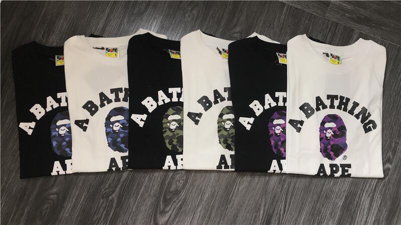 Japanese Trendy Brand Bape Classic Camouflage Ape Head Letter Printed Loose Short-Sleeved T-Shirt For Men And Women Couple - Image 3
