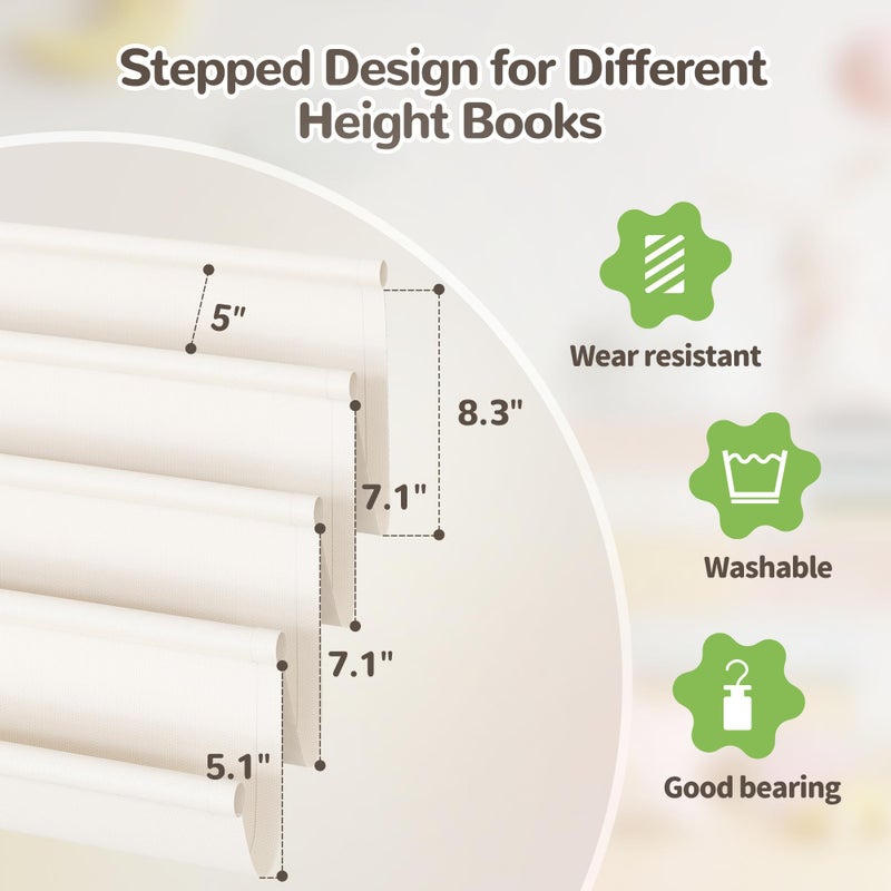 ELYKEN Toddler Bookshelf for Kids Rooms, Nursery Book Shelves with Open Forward Display, Montessori Book shelf for Baby Room, Small Children Classroom Books Rack Storage, Reading Corner for Kid, Beige - Image 4