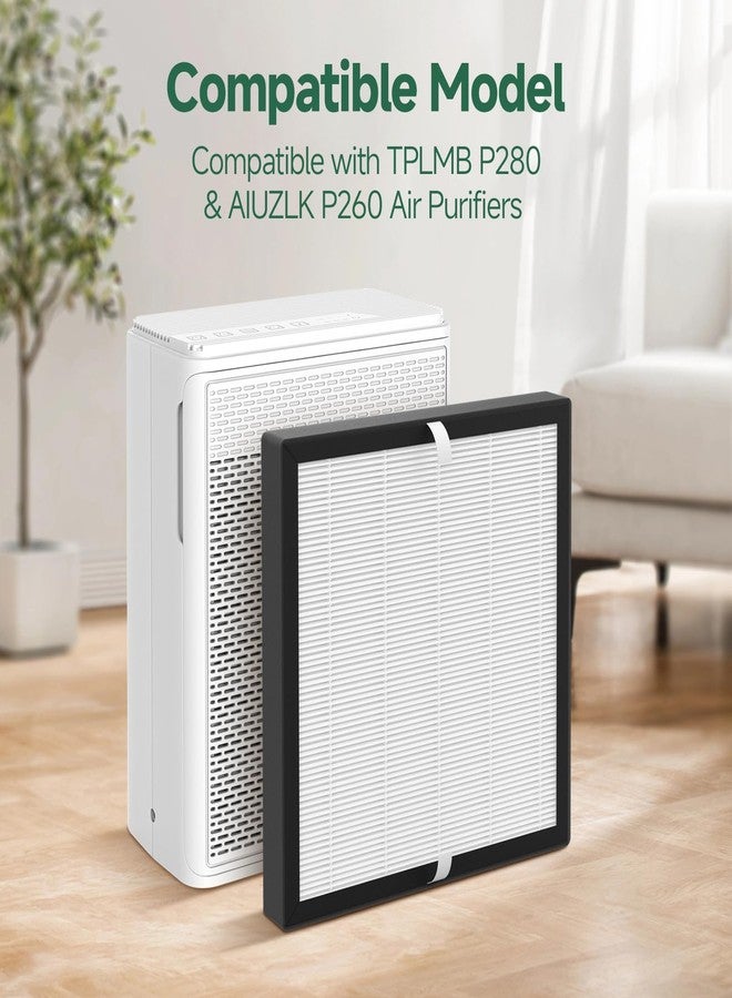 XBWW 4 Packs P280 P260 Replacement Filters Compatible with TPLMB / YARIKI P280 and AIUZLK P260 Air Cleaner Purifier, 3-in-1 Nylon Pre-Filter,Premium Filter,Activated Carbon Filter, Part # P280-RF, White - Image 2
