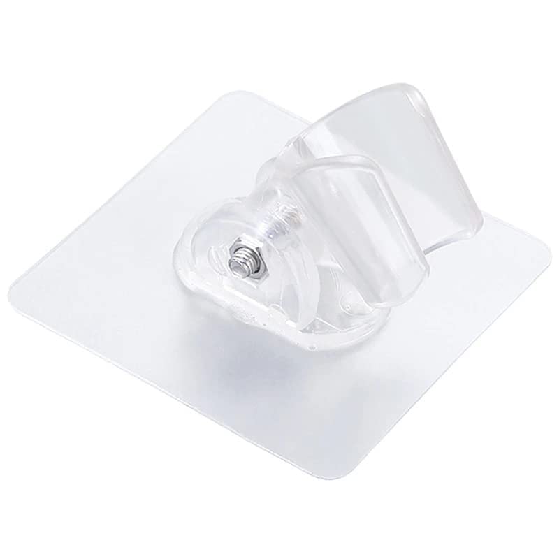 KOYET Adjustable Plastic Shower Head Holder Bathroom Wall Mounted Bracket,Self-Adhesive Handheld Drill-Free Transparent (Transparent, 1) - Image 1