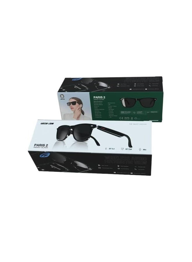 جرين ليون نظارات Green Lion Paris 2 الذكية بتقنية البلوتوث v5.3 مع وضع الاستعداد طويل الأمد وصوت واضح. - Image 5