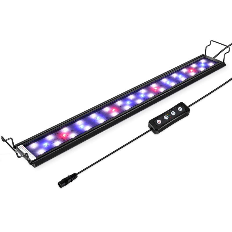 hygger 9W Full Spectrum Aquarium Light with Aluminum Alloy Shell Extendable Brackets White Blue Red LEDs External Controller for Freshwater Fish Tank 1218 inch - Image 2