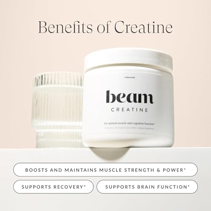 Beam Creatine Powder, Third Party Tested, Micronized Creatine Monohydrate Supplement, Creatine for Women and Men, Muscle Strength, Workout Recovery, Health and Wellness Gift, 30 Servings, Unflavored - Image 5