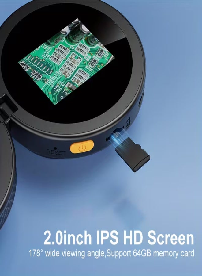 ميكروسكوب رقمي محمول 500X – تكبير بصري ورقمي مع التركيز التلقائي، يعمل بالبطارية/USB، شاشة IPS بحجم 2 بوصة، 8 مصابيح LED، تصوير الصور والفيديو، متوافق مع الحاسوب، مثالي لصيانة الإلكترونيات، البحث العلمي، تحليل الشعر - Image 2