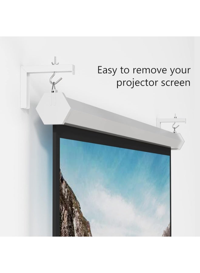 FlashHawk Universal Projector Screen L-Bracket Wall Hanging Mount White - Image 3