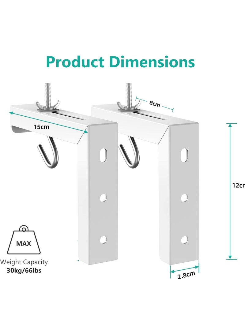 FlashHawk Universal Projector Screen L-Bracket Wall Hanging Mount White - Image 4