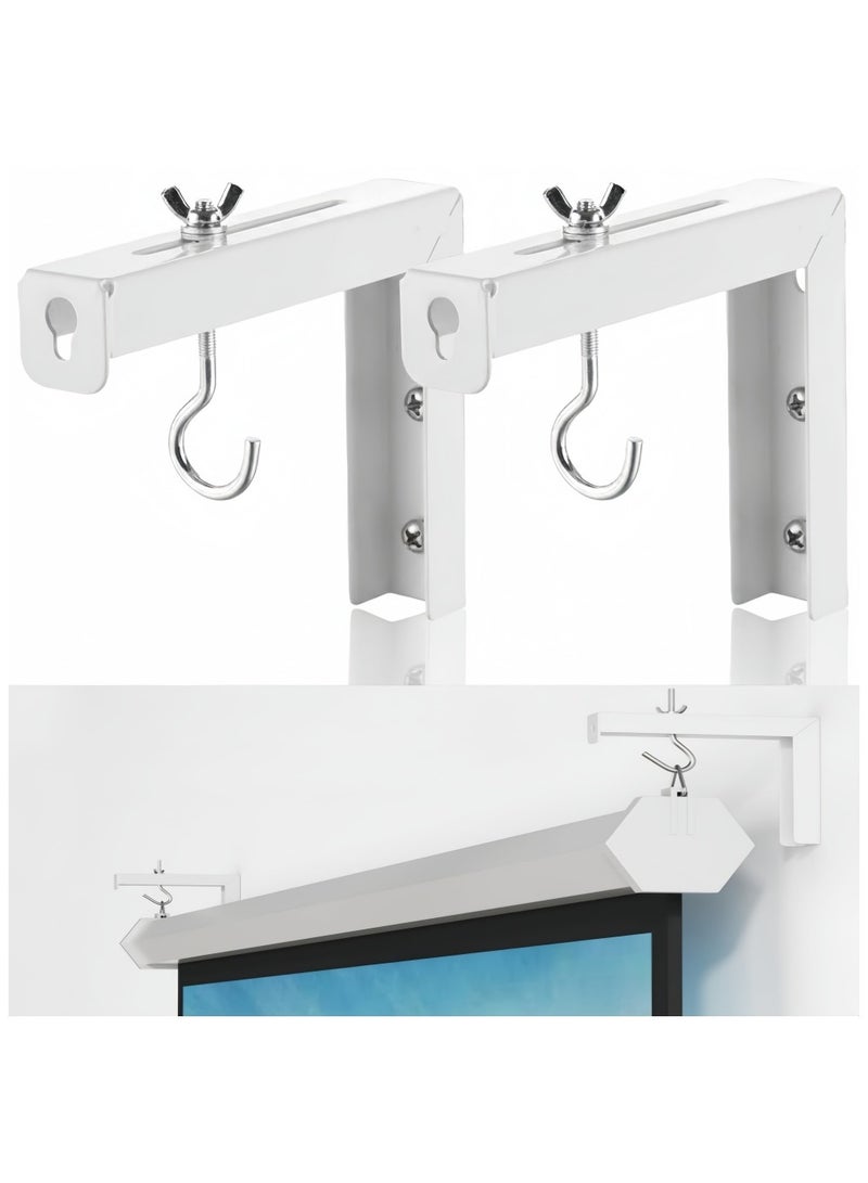 FlashHawk Universal Projector Screen L-Bracket Wall Hanging Mount White - Image 1