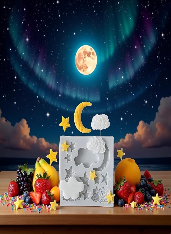 WaigN 2 Pieces Moon and Stars Silicone Mold for Chocolate, Candy Chocolate Fondant Polymer Clay Molds for Cake Decorating, DIY Baking, Cupcake, Cookie, Soap and Candle Making Supplies - Image 5