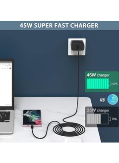 Golau Type C Charger,45W Type C Super Fast Charging Block with 1M USB C Charger Cable Compatible with Samsung Galaxy S24 Ultra/S24/S24+/S23 Ultra/S23/S23+/S22 Ultra/S22+/S22/IPhone 16/16 Plus/16 Pro Max/15/15 Pro Max/15 Plus and More  - Image 5