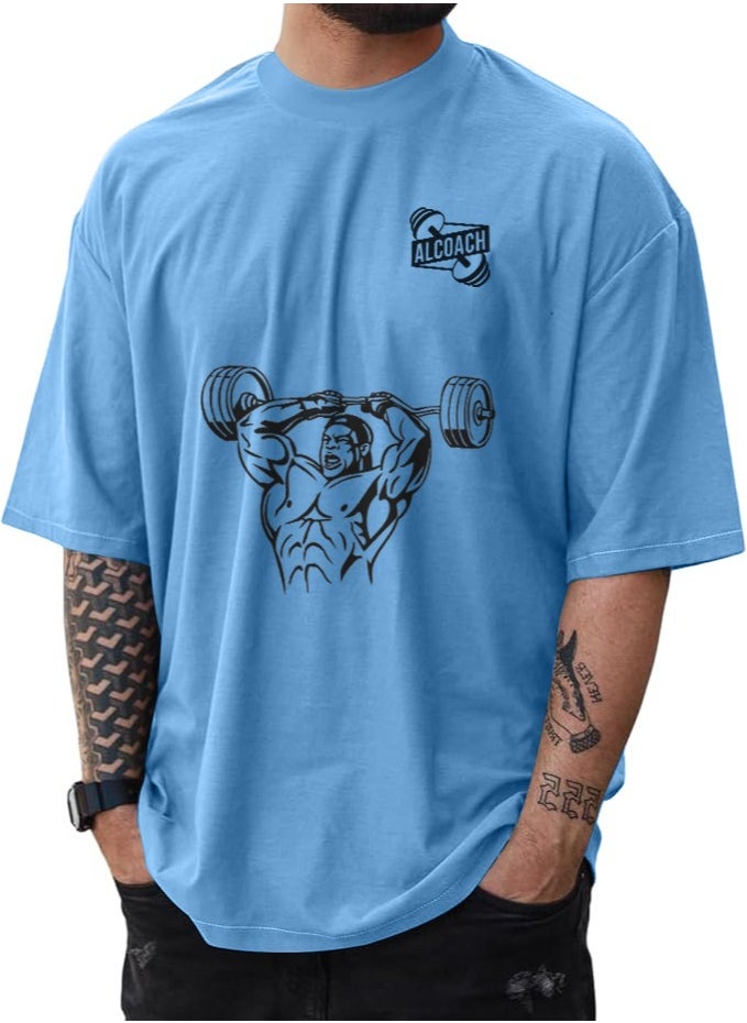 ALCOACH - Bodybuilding - Men's Sports T-Shirt Made of Pure Cotton, Designed for Comfort and Style, Perfect for All Bodybuilding and Sports Activities - Image 1