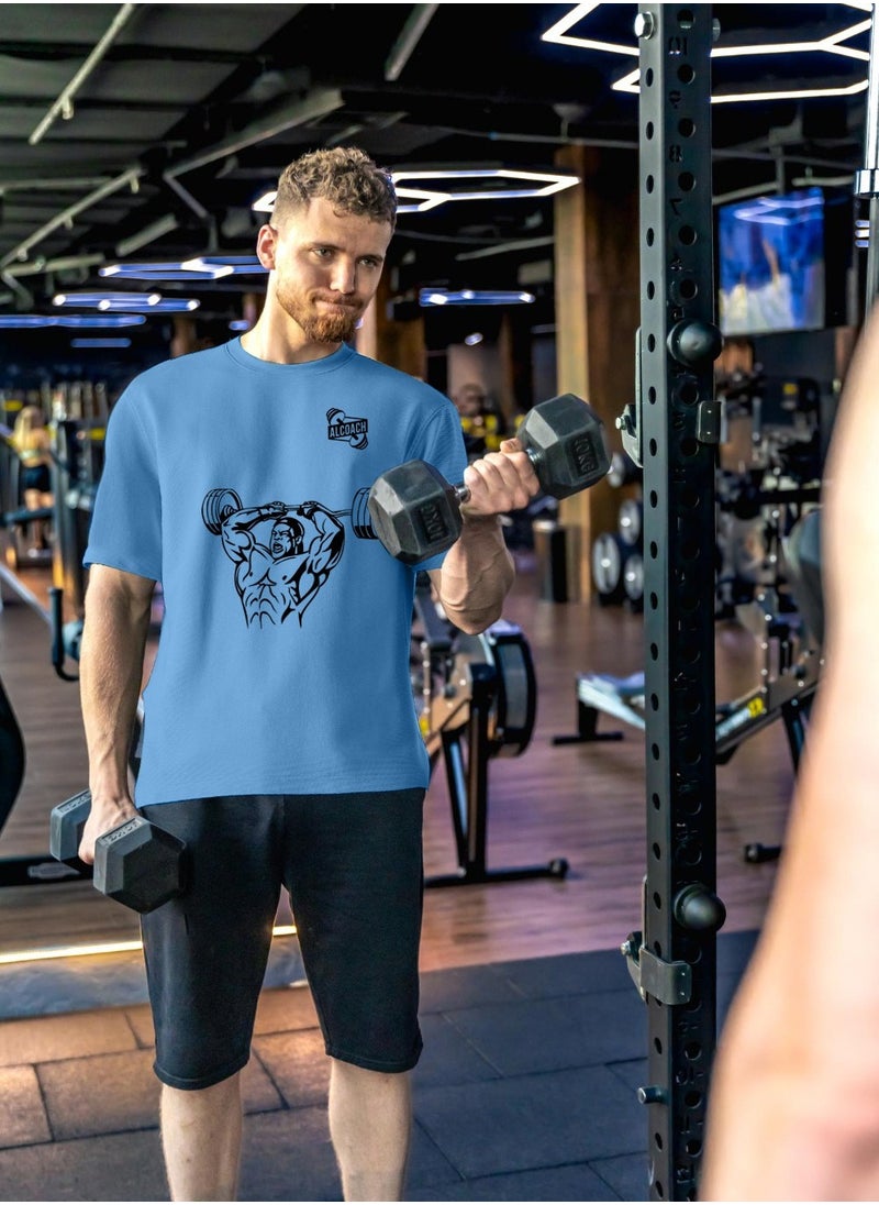 ALCOACH - Bodybuilding - Men's Sports T-Shirt Made of Pure Cotton, Designed for Comfort and Style, Perfect for All Bodybuilding and Sports Activities - Image 1