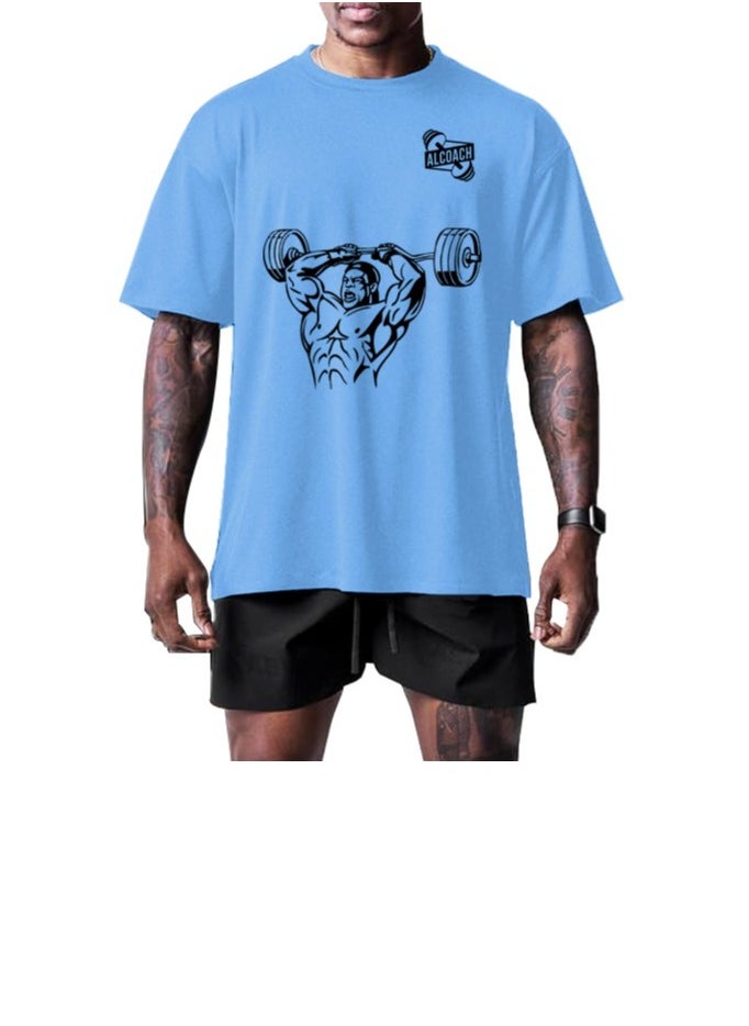 ALCOACH - Bodybuilding - Men's Sports T-Shirt Made of Pure Cotton, Designed for Comfort and Style, Perfect for All Bodybuilding and Sports Activities - Image 1