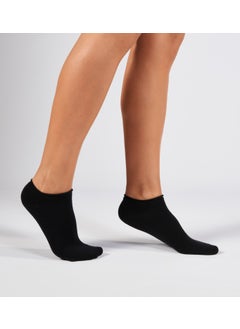 Forwena 3 Pack Black Modal Elastic Seamless Women's Booties Socks  - Image 1
