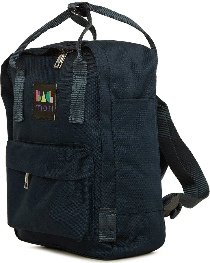 باجموري Navy Blue Square Mini Backpack with Adjustable Strap