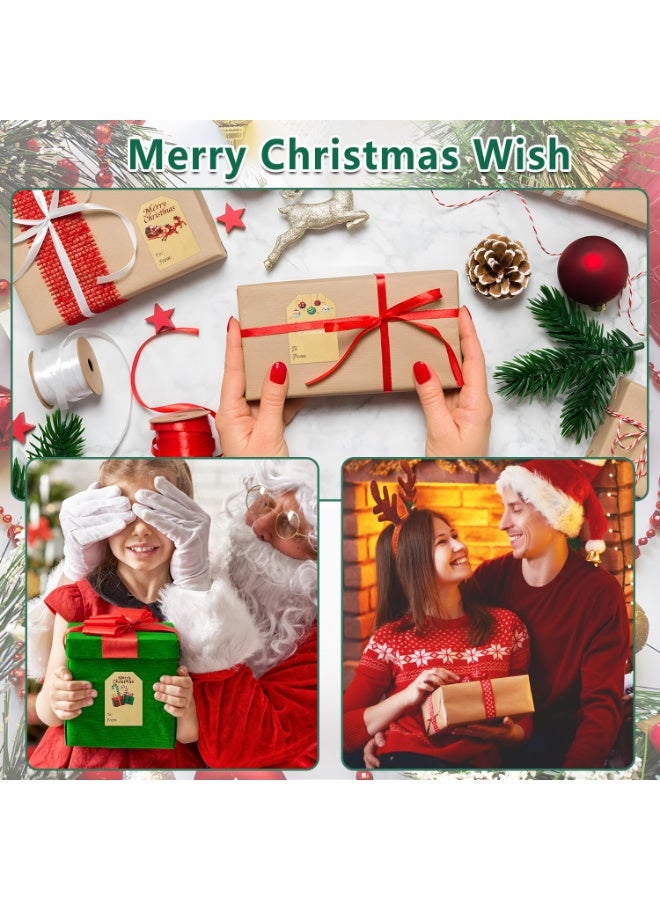 تشيلور ملصقات هدايا عيد الميلاد من تشيلور، 300 قطعة، ملصقات هدايا كرافت، ملصقات أسماء، ملصقات ذاتية اللصق لبطاقات عيد الميلاد (50 × 75 مم، 6 تصاميم) - Image 5