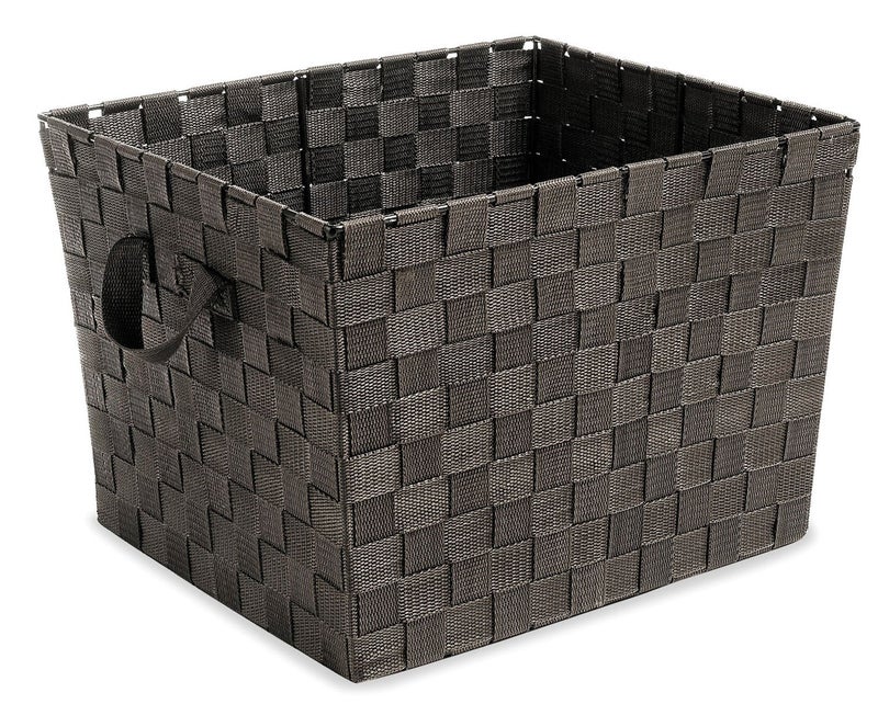 Whitmor Woven Strap Storage Tote Basket - Espresso , Large - Image 1