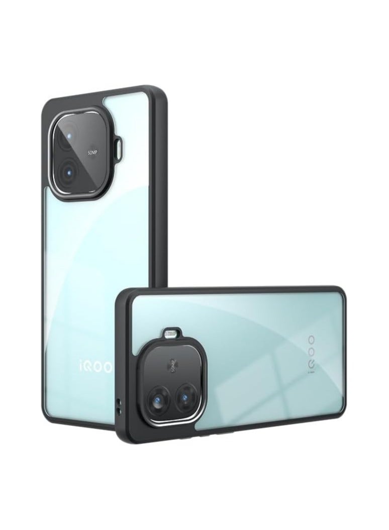 Case Compatible iQOO Neo 10R Case, Ultra-thin Ultra-light Flexible Silicone Frame + iQOO Neo 10R Clear Acrylic Back Shell 
