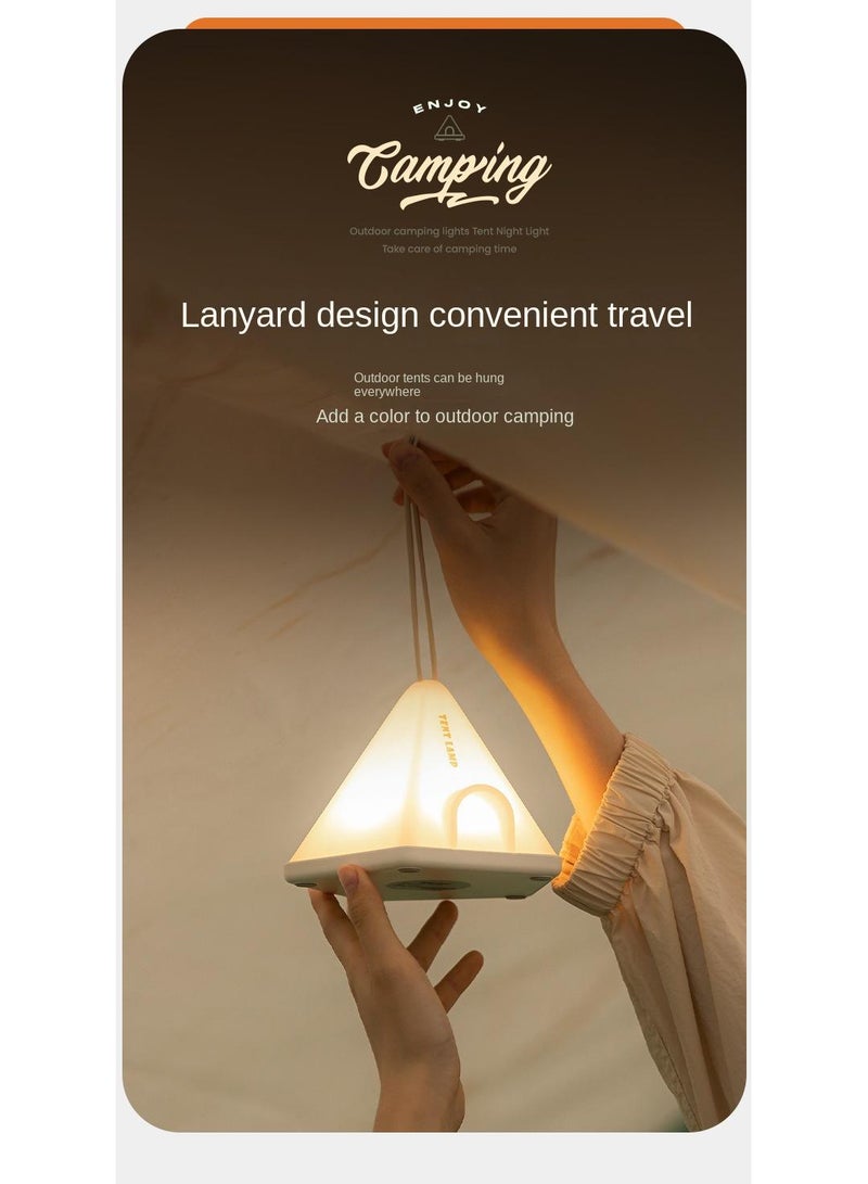 Creative Camping Tent Night Light Bedroom Baby's Sleeping Bedside Night Light Green/White - Image 5