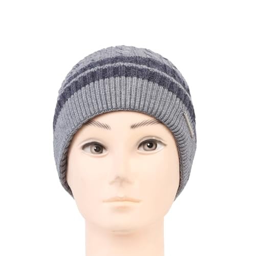 Bonjour Unisex Woolen Winter Cap for Men & Women | Thermal Wear Stylish Soft Winter Caps for Boys & Girls | Beanie Cap Dark Grey - Image 3