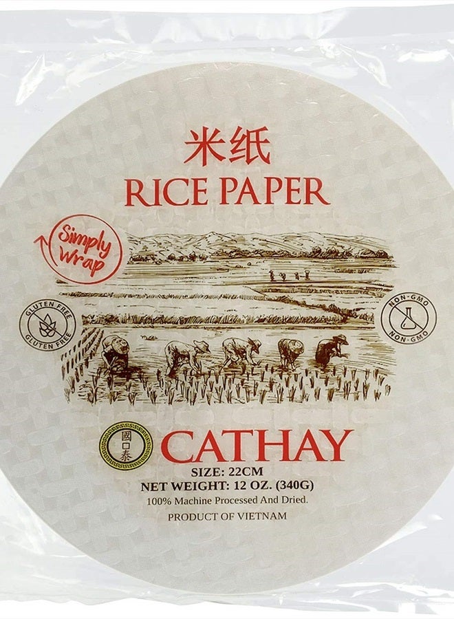 Cathay Fresh Spring Roll Rice Paper Wrappers 30 Sheets | Non-GMO, Gluten-Free, Low Carb, Natural Ingredients | Vietnamese Summer Veggie Wraps - Image 1