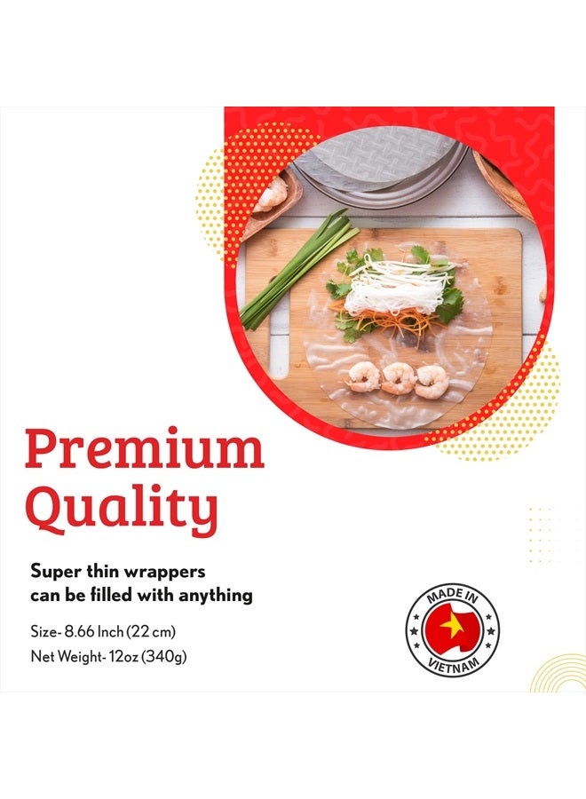Cathay Fresh Spring Roll Rice Paper Wrappers 30 Sheets | Non-GMO, Gluten-Free, Low Carb, Natural Ingredients | Vietnamese Summer Veggie Wraps - Image 2