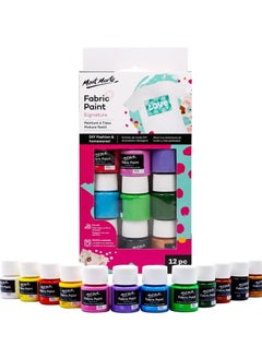 Mont Marte 12-Piece Signature Fabric Paint Suitable for DIY Fashion and Homewares  - Image 1