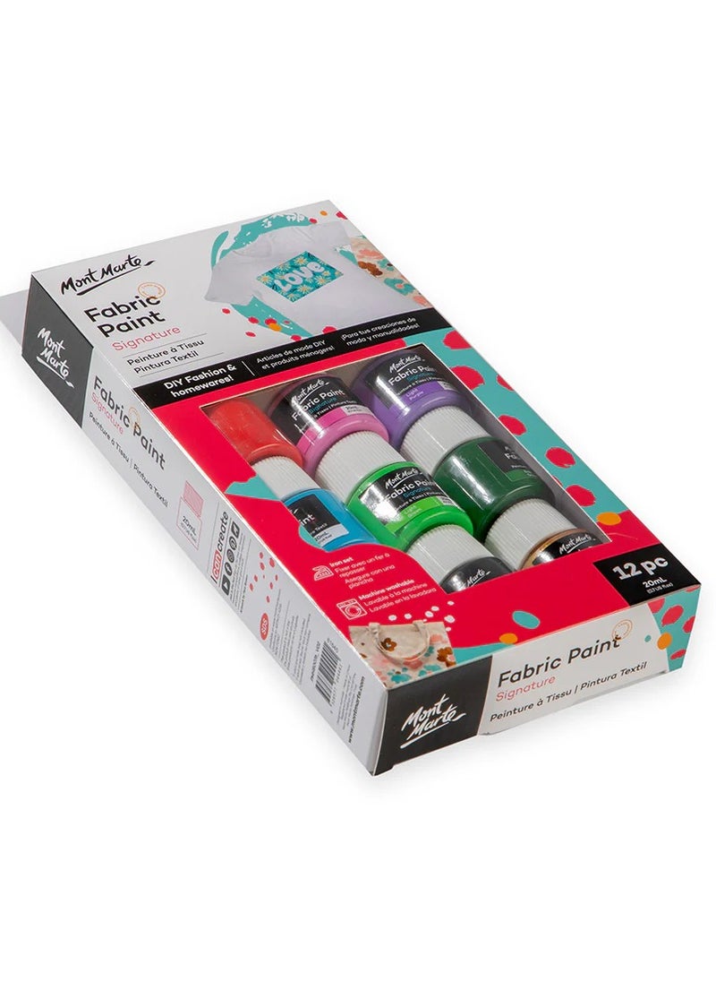 Mont Marte 12-Piece Signature Fabric Paint Suitable for DIY Fashion and Homewares  - Image 2