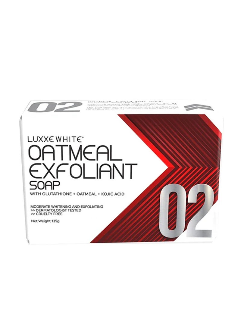 لوكسي وايت صابون مقشر الشوفان رقم 2 مع الجلوتاثيون وفيتامينات البشرة وحمض الكوجيك 135 جرام