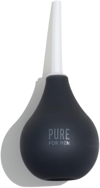 Pure for Men Bum Bulb Anal Douche Kit with Detachable Tip Reusable Enema Easy to Use and Durable Capacity 3 oz 89 mL