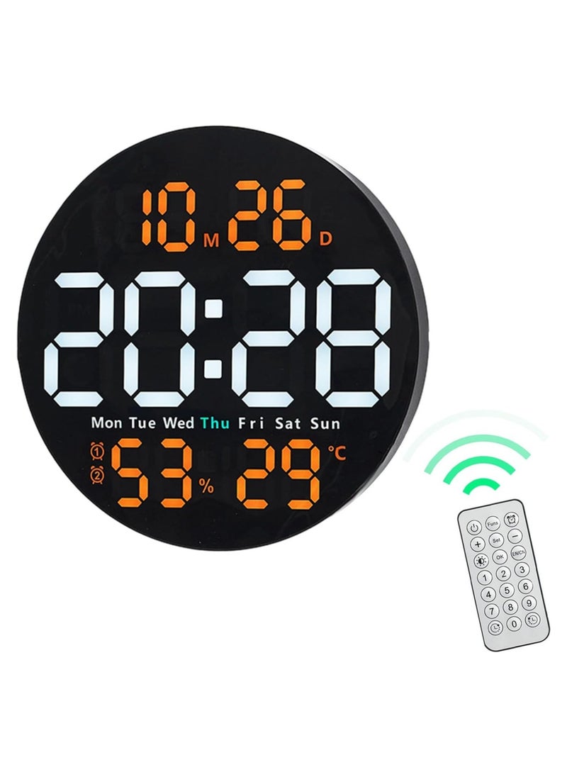 Shopit - Digital Wall Clock Large Display, 10 Inch Large Wall Clocks, Led Digital Clock With Remote Control, Automatic Brightness Dimmer Big Clock With Date Week Temperature - Image 1