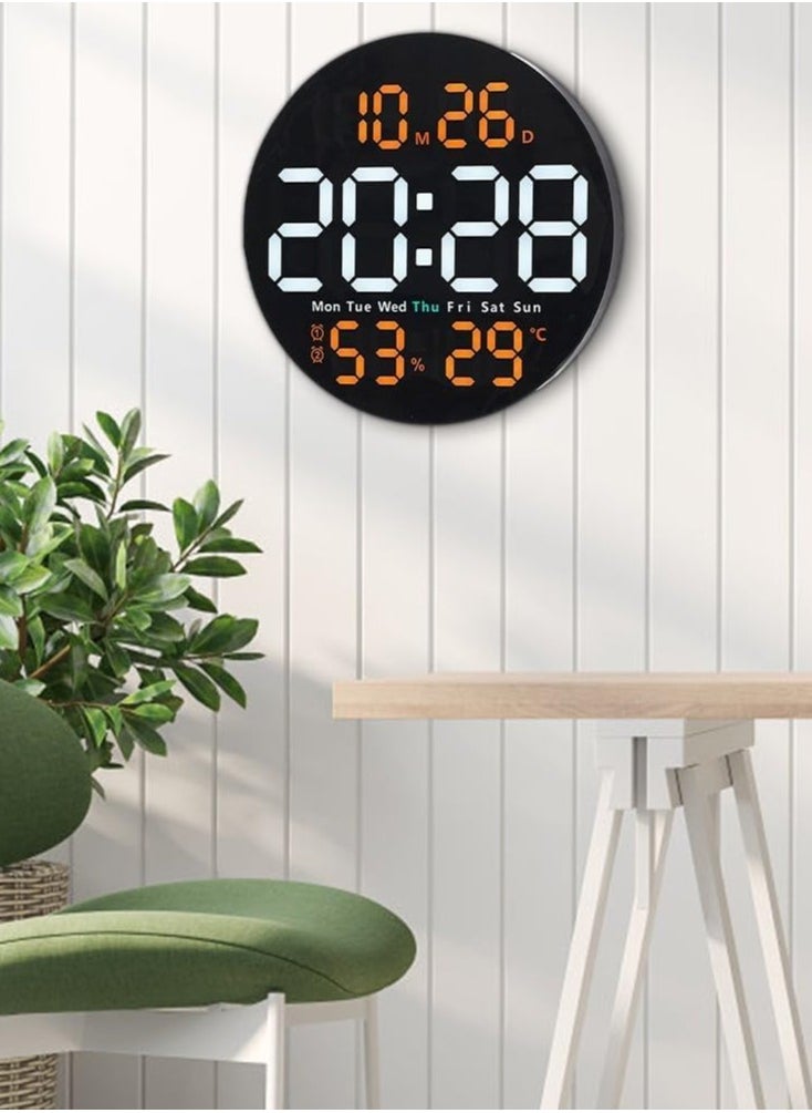 Shopit - Digital Wall Clock Large Display, 10 Inch Large Wall Clocks, Led Digital Clock With Remote Control, Automatic Brightness Dimmer Big Clock With Date Week Temperature - Image 1