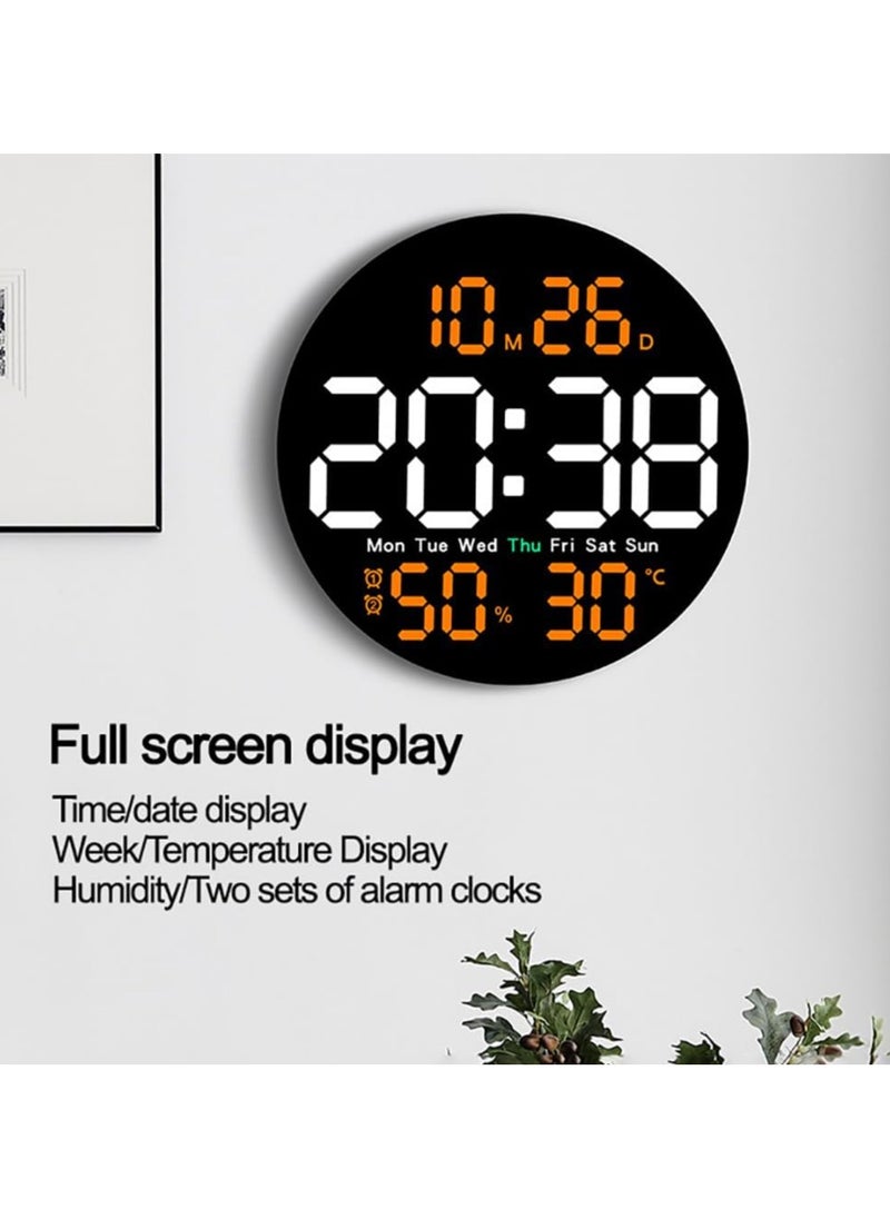 Shopit - Digital Wall Clock Large Display, 10 Inch Large Wall Clocks, Led Digital Clock With Remote Control, Automatic Brightness Dimmer Big Clock With Date Week Temperature - Image 1