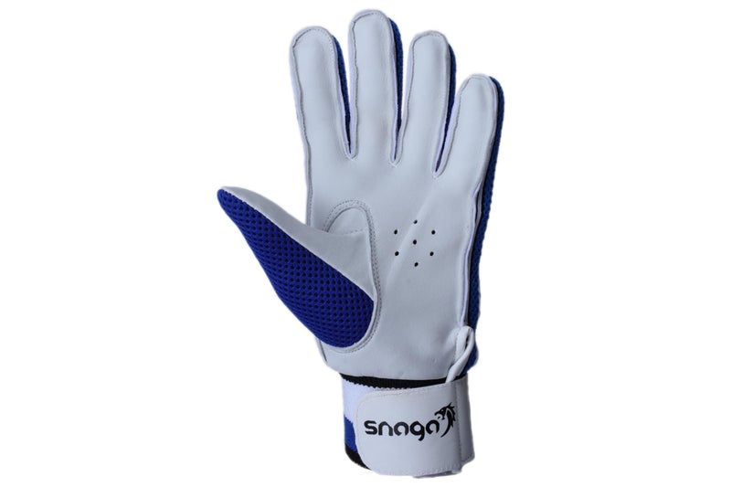 Snaga Indoor Cricket Batting Gloves for Beginner Players, Leather Palm,Nylon Stitch, Air Vents Recommended for Soft Ball, Tennis Ball, Indoor Box Cricket, Gully Cricket (Youth) - Image 2