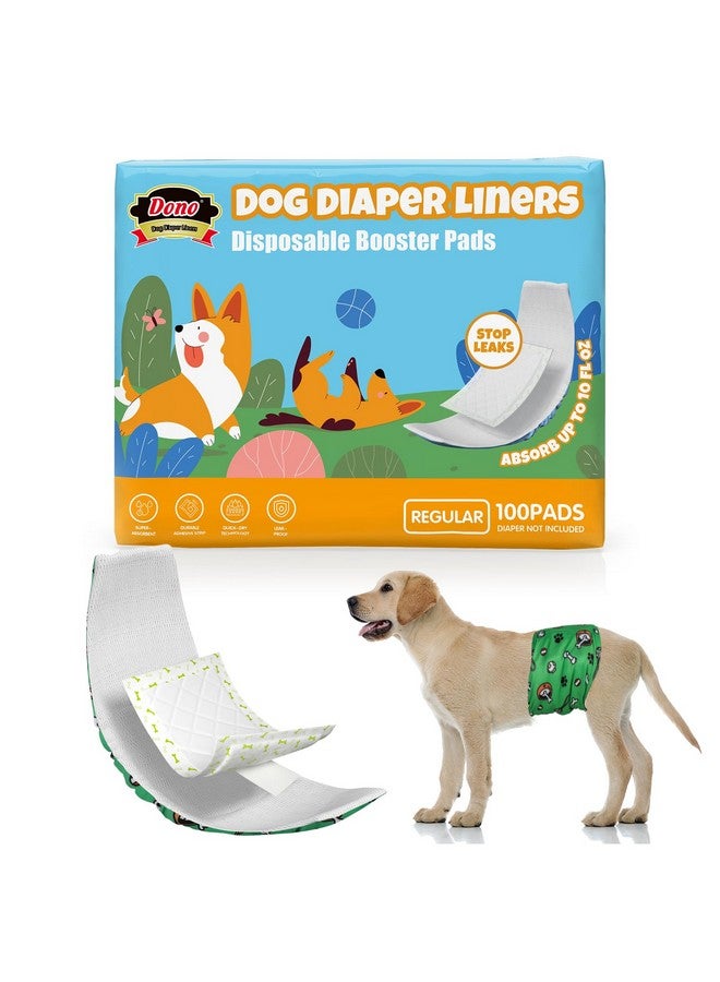 Dono Dog Diaper Liners For Male And Female Dogs, Super Absorbent Dog Booster Pads, 100Ct Disposable Doggie Diaper Inserts Fit Reusable Male Belly Bands, Wraps, Washable Period Panties (Regular) - Image 1