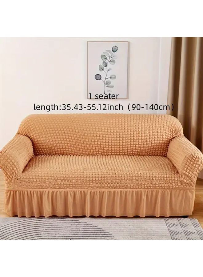 لحوم برتقالي مقعد فردي أريكة سيرسكر غطاء أريكة مرن متين قابل للتمديد غطاء أثاث واقي - Image 1