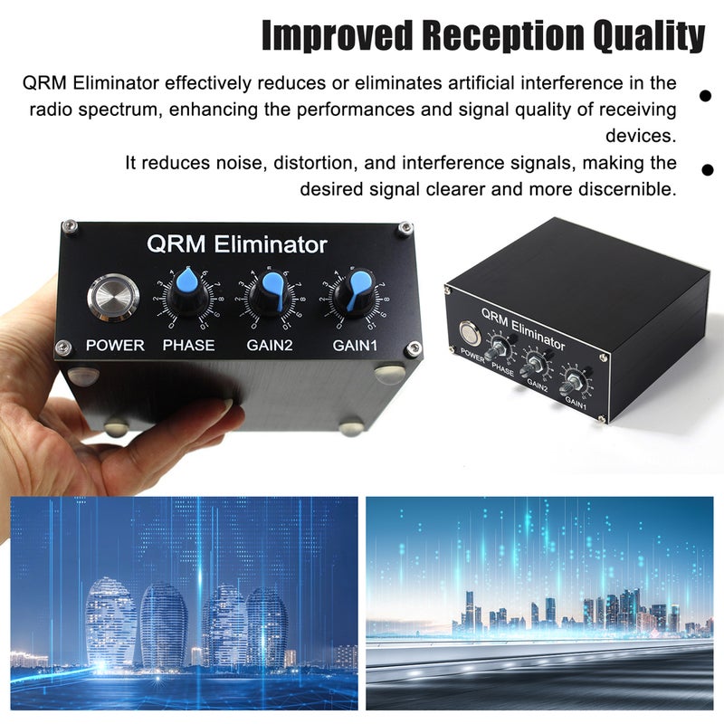 مزيل QRM احترافي: أسود، جودة استقابة محسنة - مزيل QRM واسع التطبيق لأنظمة الاتصالات اللاسلكية، أجهزة الراديو، البث التلفزيوني - Image 2