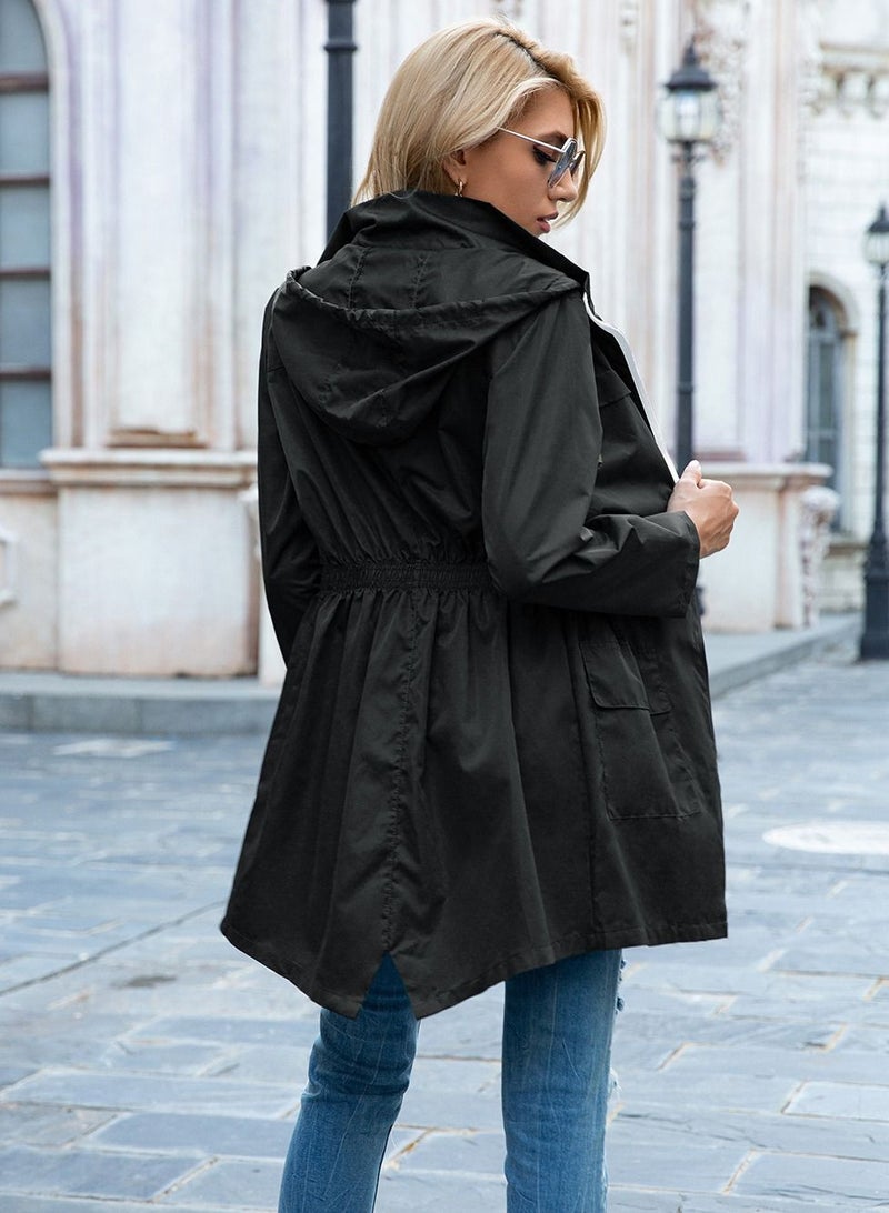 Loquat جاكيت مطري أسود للتنزه في الهواء الطلق - Image 2