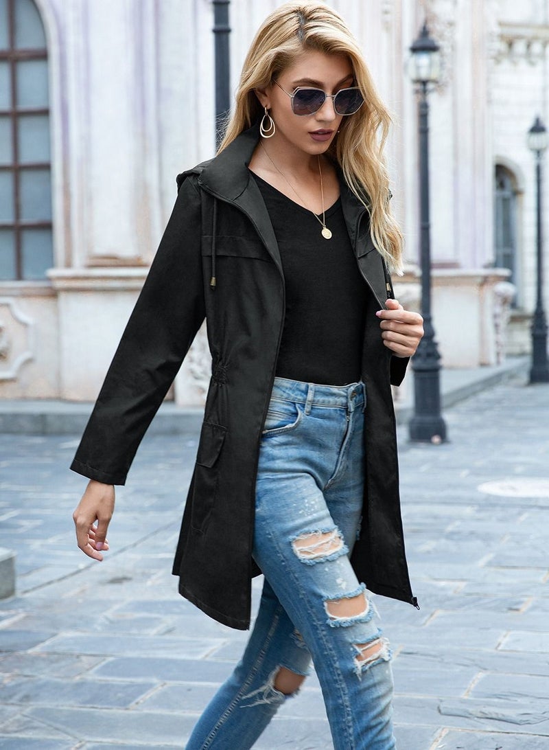 Loquat جاكيت مطري أسود للتنزه في الهواء الطلق - Image 3