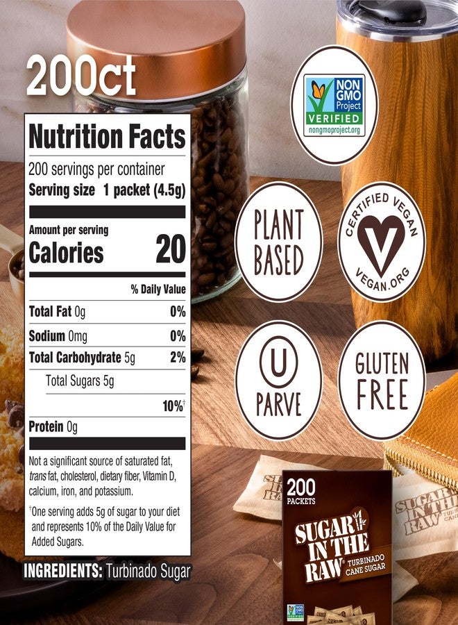 IN THE RAW Sugar In The Raw Turbinado Cane Sugar (200 Packets) + Organic Stevia (300 Packets) - Image 3